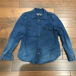 Gap 1969 Ombre Jean Jacket Snap buttons Size M